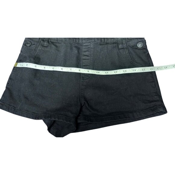 Pacsun Black Denim Overall Shorts With Lace-Up Front Women Size Small - Picture 6 of 13